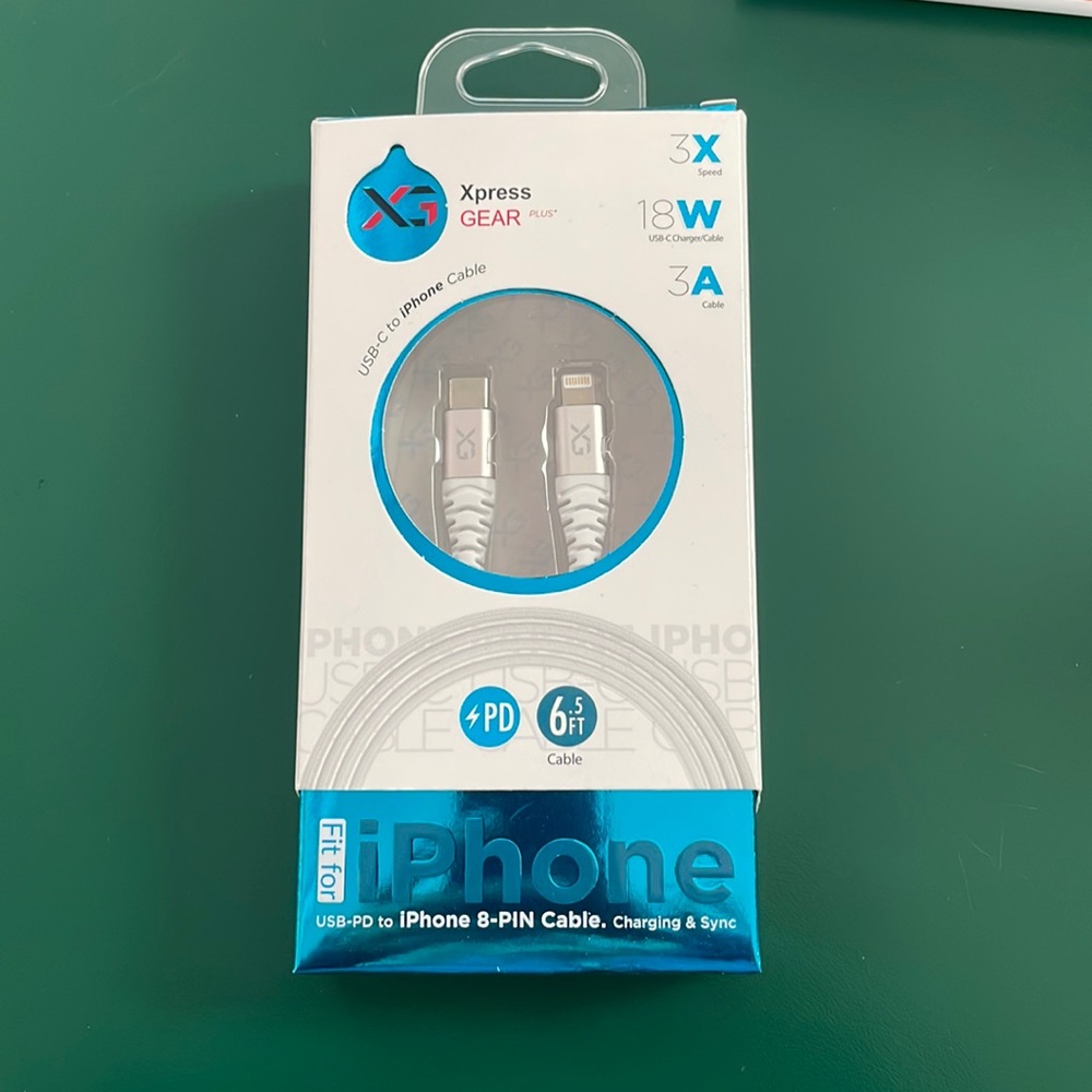 iPhone cable charger 🔌 6.5ft PD 3x speed